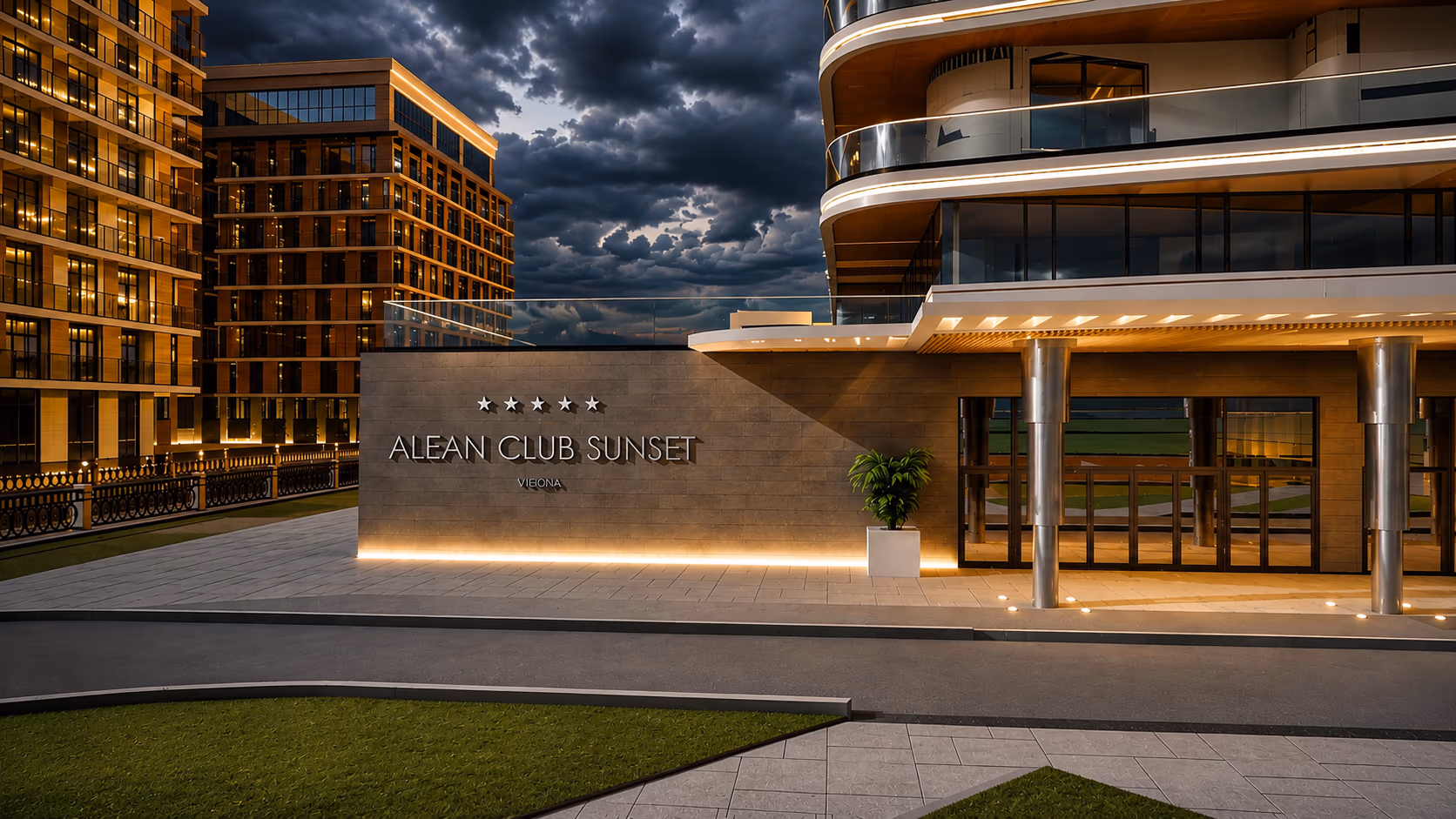 ALEAN CLUB SUNSET — фасад отеля 5* в Сочи